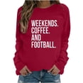 thumbnail image 1 of Pisexur Chandails pour Femmes à Imprimé Graphique de Lettres Chandails de Football pour Femmes Chandails d'Automne Chandails Décontractés à Col Rond Chandails à Manches Longues pour Femmes Blouses Amples Hauts à Enfiler, 1 of 2