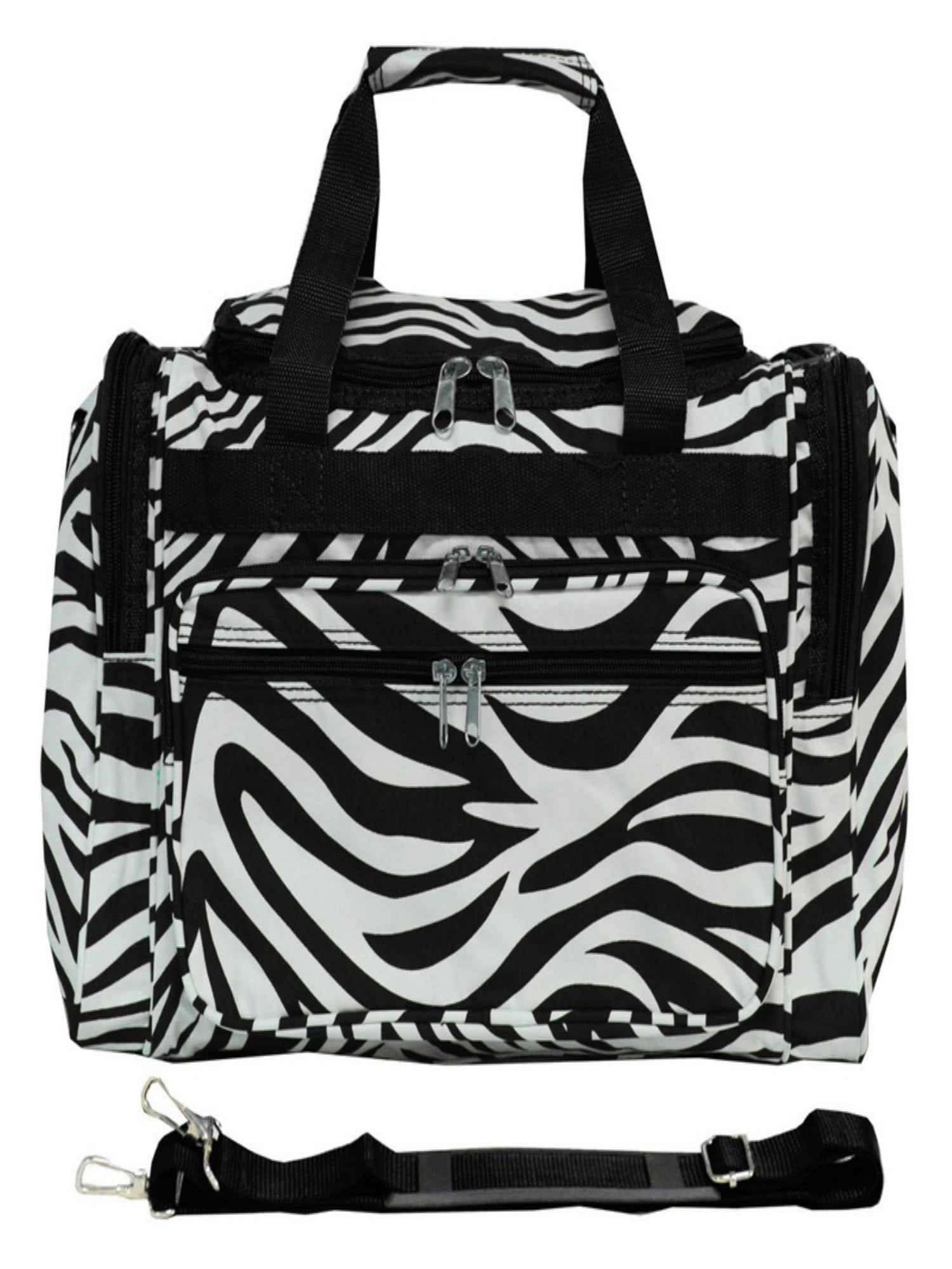 World Traveler 16inch CarryOn Duffel Bag Black Trim Zebra Walmart