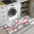 thumbnail image 3 of Red and White Striped Baseballs Pattern Kitchen Rug Mat,Kitchen Runner Rugs Non Skid Washable,Decorative Kitchen Floor Mats for Kitchen,Sink,Laundry,17"x47.2", 3 of 7