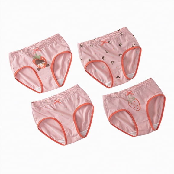 TOWED22 Baby Kids Underwear Breathable Cotton Panties Toddler Girls Undies Soft Assorted Briefs 4-Pack(Watermelon Red,1-2 Y)