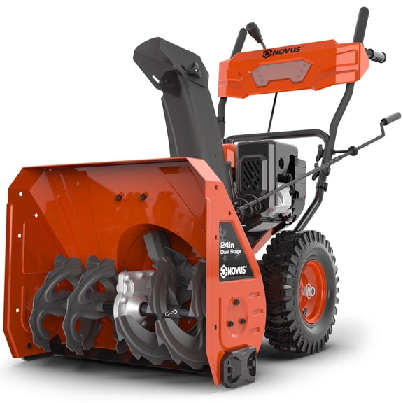NOVUS Gas Snow Blower 24" Two Stage Self Propelled Snow Thrower with Electric Start 212 CC