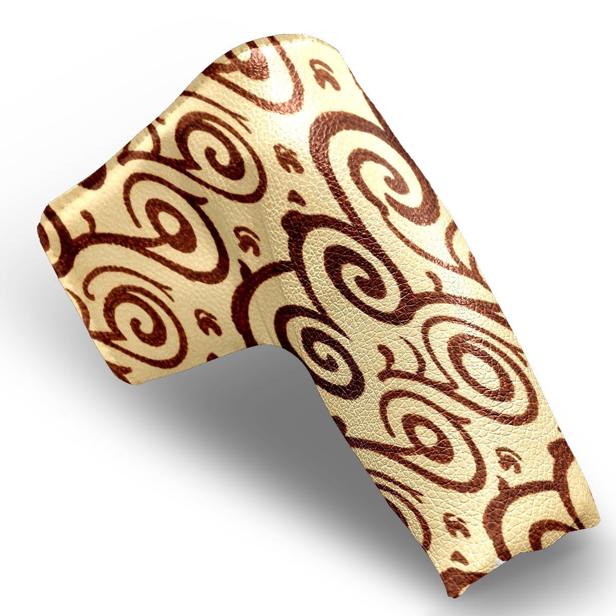 Golf Club Head Cover | Leather Golf Club Putte Headcover , Waterproof Golf Club Head Cover Set Driver Headcovers for Golf Clubs Men Women Brown Scroll Pattern