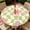 Bloom Wave, variant on ARTSLION Round Outdoor Tablecloth For Up To 60in With Umbrella Hole & Zipper Waterproof Elastic Edge Fitted Table Cover Big Sunflower For Patio Picnic Party, Jade Lily