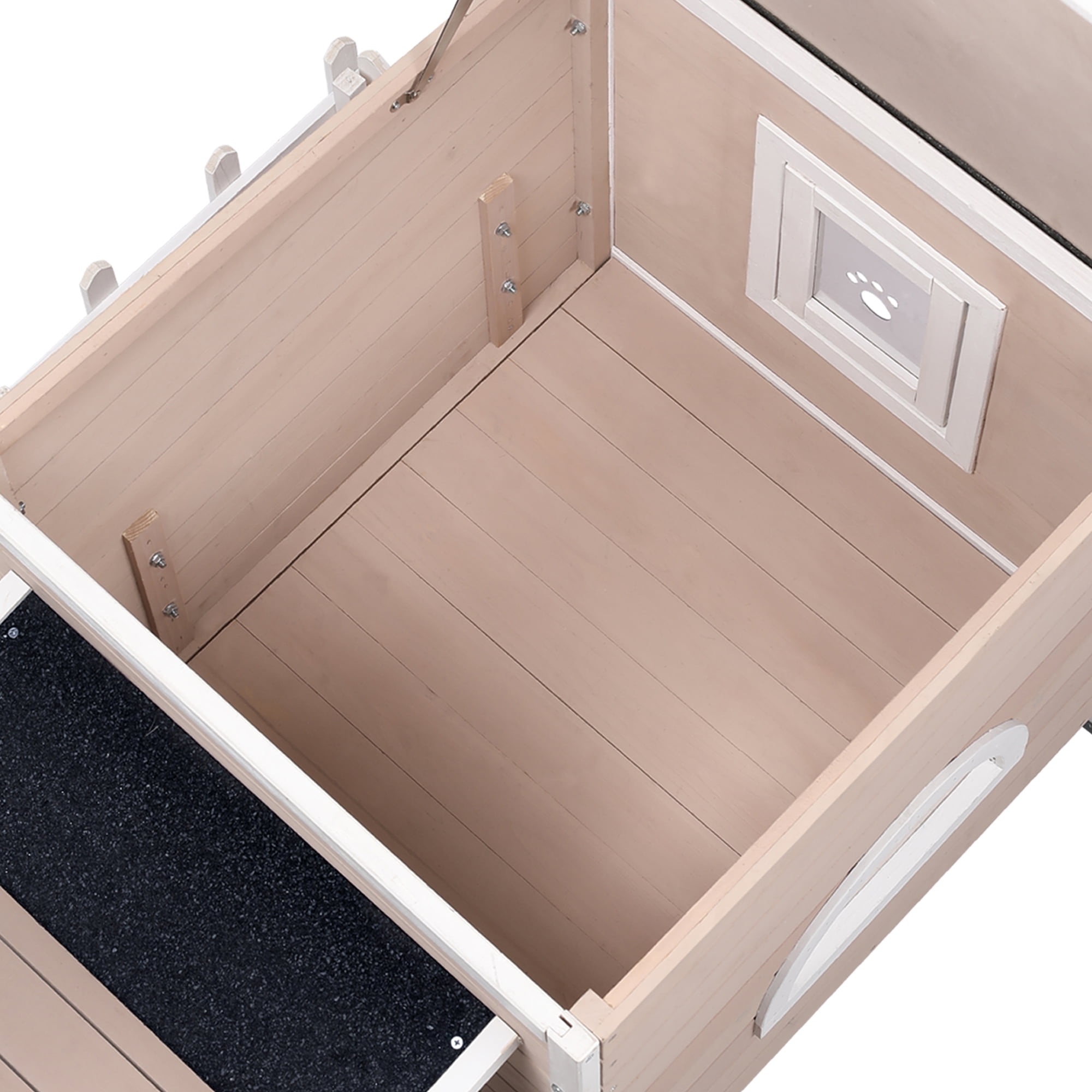 Resenkos Outdoor Indoor Wooden Cat House, Waterproof Small Animal Shelter Resenkos Outdoor Indoor Wooden Cat House, Waterproof Small Animal Shelter