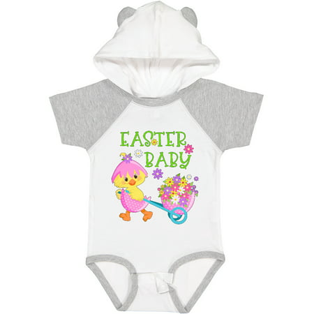 

Inktastic Easter Baby Hatching Chick with Flowers Gift Baby Boy or Baby Girl Bodysuit