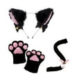 thumbnail image 4 of Cat Ear and Tail Paw Halloween Costume Accessories for Prom Holiday Birthday Black Without Tie, 4 of 9
