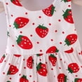 thumbnail image 6 of LoyisViDion Baby Girls Dress Clearance Toddler Baby Kids Girls Sleeveless Strawberry Print Princess Dress Hat Outfits Red 1-2 Years, 6 of 8