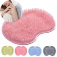 thumbnail image 3 of 2PCS Shower Foot Scrubber Mat with Suction Cups, Wall Mounted Back Scrubber, Silicone Foot Care Bath Massage Mat for Men and Women, Bath Supplies, 3 of 7