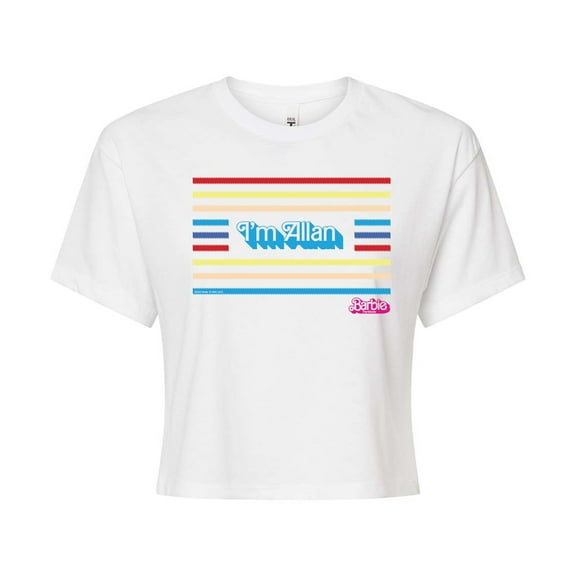 Barbie The Movie - I'm Allan - Juniors Cropped Cotton Blend T-Shirt