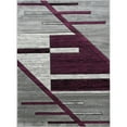 thumbnail image 5 of HR HANDCRAFT RUGS HR Monochromatic/Linear Design Contemporary Hand Carved Area Rug Purple - 5' x 7', 5 of 5