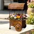 thumbnail image 4 of Deeceymbur Vintage Iron Hanging Planter Weather Resistant Flower Pot for Wall Garden Cafe Decor, 4 of 7