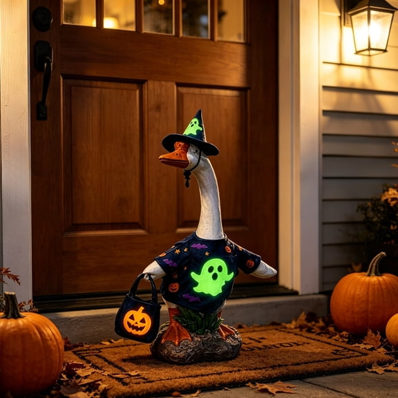 Halloween Fluorescent Goose 23 Inch Porch Goose For Outdoor Garden Decoration Unique And Design With Style