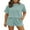 B Blue, variant on DOKOTOO 2 Piece Oufits for Women Lounge Set Short Sleeve Shirts Matching High Waisted Shorts with Pockets XL