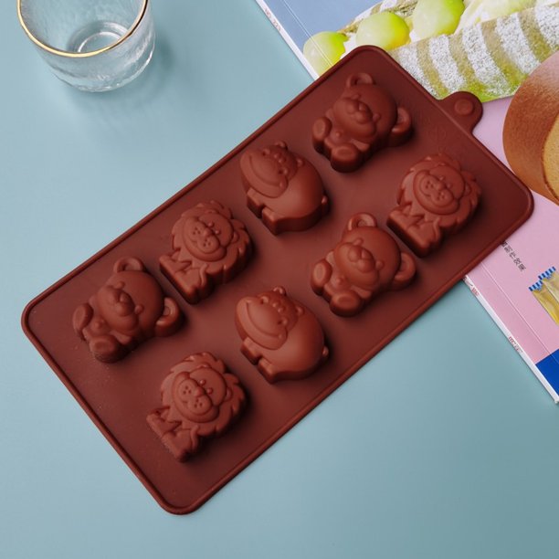 Diversos moldes de silicona para hacer chocolate con animales, silicona de grado alimenticio para chocolate, dulces, cubitos de hielo y golosinas para perros. 2 piezas