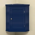 thumbnail image 2 of Teamson Home Glancy Removable Corner Wall Cabinet with Faux Louvered Door, Navy, 2 of 8