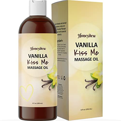 Enticing Vanilla Massage Oil for Couples - Sensual Massage Oil for and Women with Sweet Almond Oil for Skin Care and Vanilla Scented for Tempting Couples Massage Oil for Massage