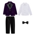 thumbnail image 5 of ZACPNCV Boy's Slim Fit Formal Suits 4 Piece Outfit for Ring Bearers Kids Dress Toddler Boy Tuxedo Homecoming Suits for Boys Purple 3-4 Years, 5 of 9