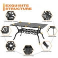 thumbnail image 6 of Nuu Garden Outdoor Dining Table with Umbrella Hole, All Weather Aluminum Outdoor Patio Table, 6 Person Rectangle Dining Table, Backyard Bistro Table, Black, 6 of 10