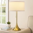 thumbnail image 6 of Mikka Table Lamp, Pull-Chain, Gold Flared Pedestal Base, Beige Fabric, 6 of 7