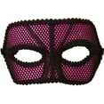 thumbnail image 2 of Deluxe Retro 80s Neon Black and Pink Fishnet Costume Venetian Eye Mask, 2 of 2