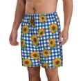thumbnail image 2 of Naloa Sunflowers Men's Beach Shorts, Surfing shorts, Swim trunks, Quick Dry Swim Trunks for Surfing Beach Fun - Medium, 2 of 9