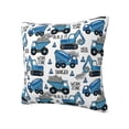 thumbnail image 2 of Wukai Blue Excavator Premium Polyester Fleece Pillow Covers with Hidden Zipper Closure,Luxuriously Soft and Durable-18"x18", 2 of 7