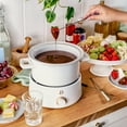 thumbnail image 6 of Beautiful 3 Qt Electric Fondue Set with Bonus 2 qt Ceramic Pot, White Icing by Drew Barrymore, 6 of 11