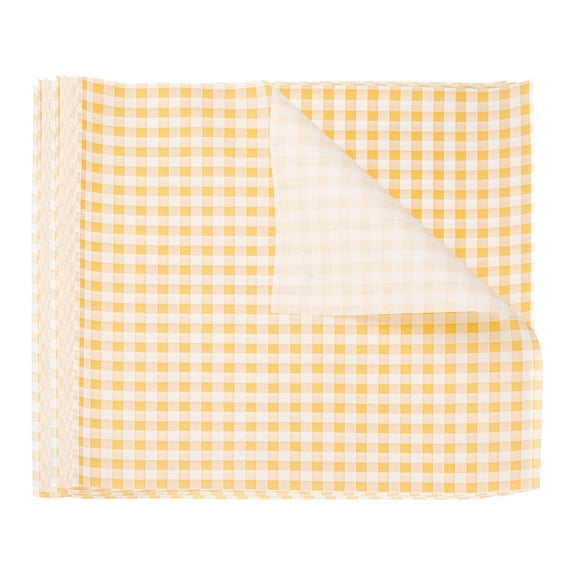 Uxcell 200pcs Square Checkered Wax Paper Sheets 9.84" x 9.84" for Sandwich Baking Paper, Yellow
