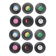 thumbnail image 1 of 12Pieces / Set Spinning Retro Vinyl Disc Drink Coasters, 1 of 5
