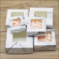 thumbnail image 4 of 10pcs Multi size Gift Packaging Kraft Paper Window Box Paper Marble Box with Windows Christmas Packaging Packaging Box 5.5x5.5x2.5cm 10pcs box, 4 of 6