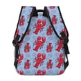 thumbnail image 4 of Zufioo Cartoon Lobsters 2 Print Casual Student Backpack, Adjustable Shoulder Straps Multi-Function Multi-Pocket Sports Bag Travel Backpack, Unisex-One Size, 4 of 5