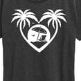 thumbnail image 3 of Instant Message - Palm Trees Heart Scene - Women's Short Sleeve Graphic T-Shirt, 3 of 6