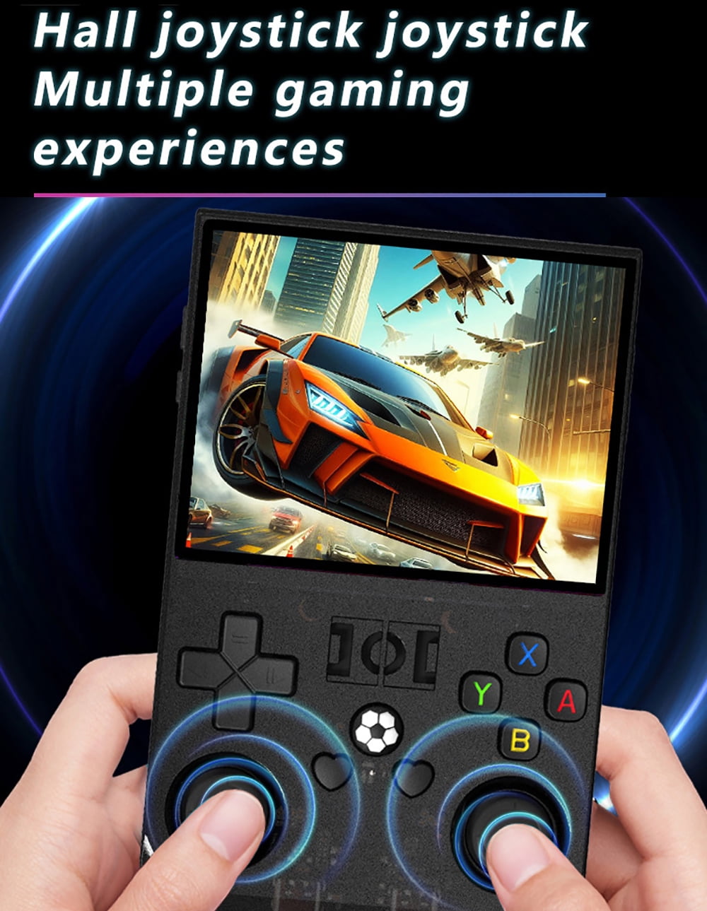 R36PRO 64G Black Open Source Handheld Game Console, 3.5-inch Screen, with Accessories