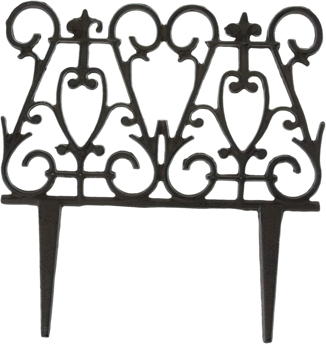 Esschert Design Antique Brown Cast Iron Garden Fence Edging 10 Inch