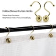 thumbnail image 3 of Ganchos para cortinas de ducha MitoVilla, bola hueca de metal dorado, 12 unidades, 3 of 7