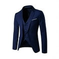 thumbnail image 3 of JUNWELL Men‘s 3 Piece Slim Fit Suit Set  One Button Solid Formal Business Wedding Party Jacket Vest Pants Suit, 3 of 6