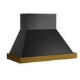 thumbnail image 2 of 48 in. 800 CFM Wall Mounted Range Hood in Titanium Stainless Steel with Gold, 2 of 7