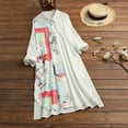 thumbnail image 2 of Fesfesfes Women Casual Dress Turn-down Collar Long Sleeve Printed Loose Buttons Shirt Dresses, 2 of 8