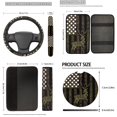 thumbnail image 5 of Uorisanigo 18 Pack Car Seat Covers Full Set Camouflage US Flag Deer with Armrest & Seatbelt Pad,Steering Wheel and Handbrake Protectors,Headrest & Shift Knob Covers,Cup Holder Coaster,Keychains, 5 of 7