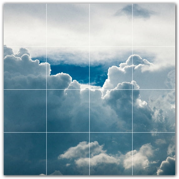 Picture-Tiles.com: Clouds Ceramic Tile Wall Mural WAL500388-44XL. 48"W x 48"H using (16) 12" x 12" Ceramic Tiles-Satin Finish