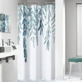 thumbnail image 2 of Blue Eucalyptus Shower Curtain Stall Nature Botanical Shower Curtain Set Small Floral Leaf Shower Curtain Farmhouse Natural Bathroom Curtain Decor Sky Blue Waterproof Waffle 36x72 inch with 6 Hooks, 2 of 5