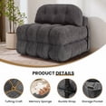 thumbnail image 5 of HYSpacerX Folding Sofa Bed Convertible Sleeper Chair, Portable Floor Futon with Pillow & Back Support, Foldable Mattress Lounge Couch for Living Room & Bedroom, Single Size, Gray, 5 of 9