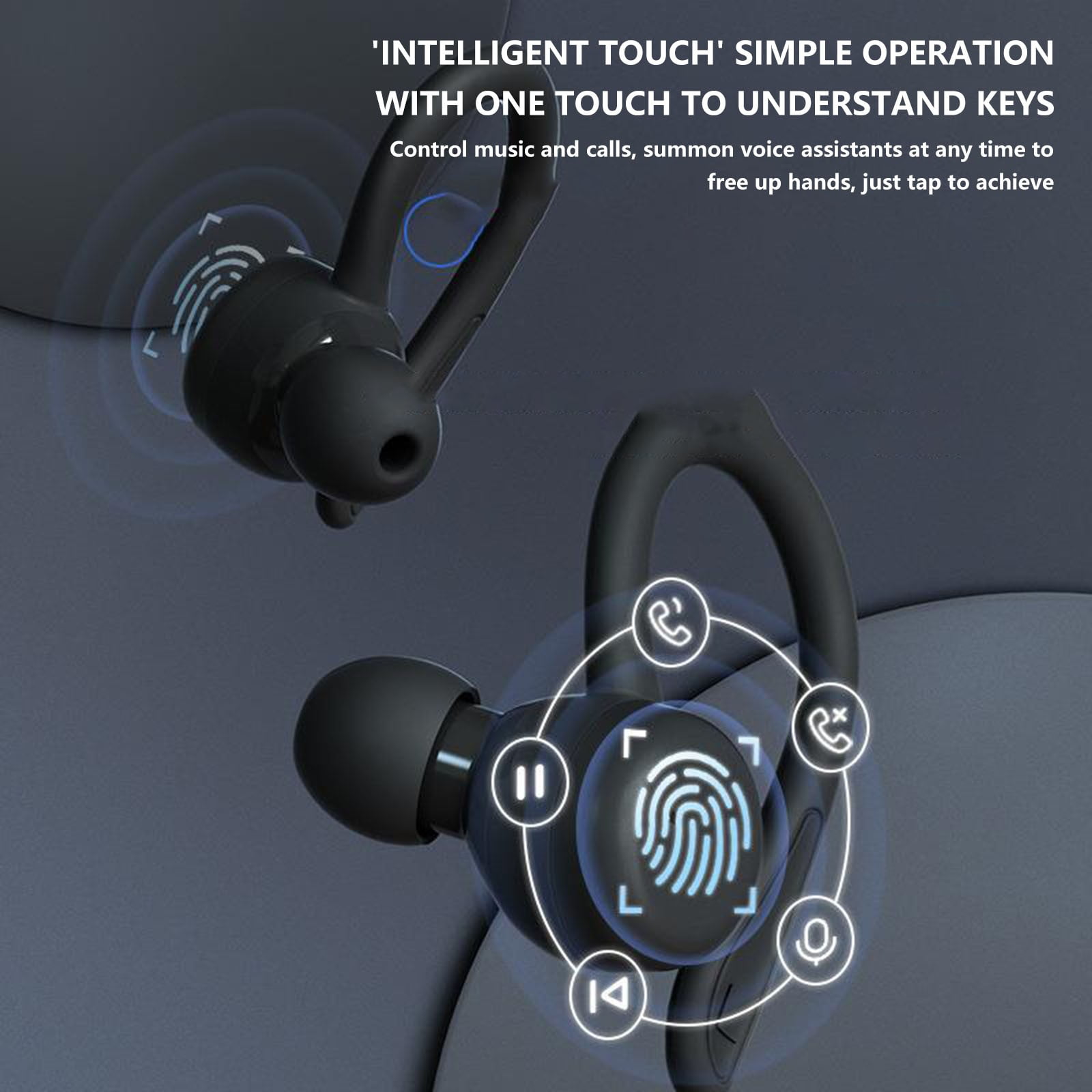 Wireless Earbuds, Achieve 300 AirLinks Headphones Touch Control with Bluetooth 5.3 in-Ear Stereo Headphones, USB-C Quick Charge, Bluetooth Earbuds(Black)