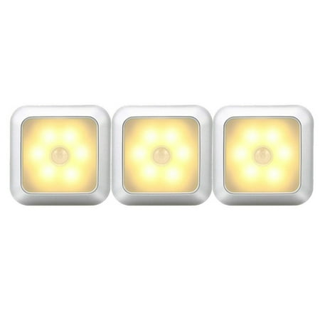

3 LED Motion Sensor Lights PIR Wireless Night Light Battery Cabinet-D