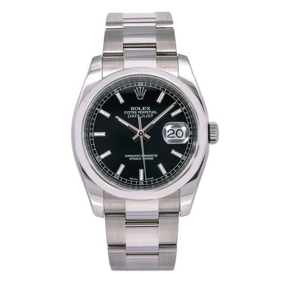 Pre-Owned Rolex Datejust 116200 36MM Black Dial With Stainless Steel Oyster Bracelet