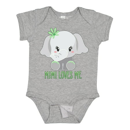 

Inktastic Mimi Loves Me- Cute Elephant Gift Baby Boy or Baby Girl Bodysuit