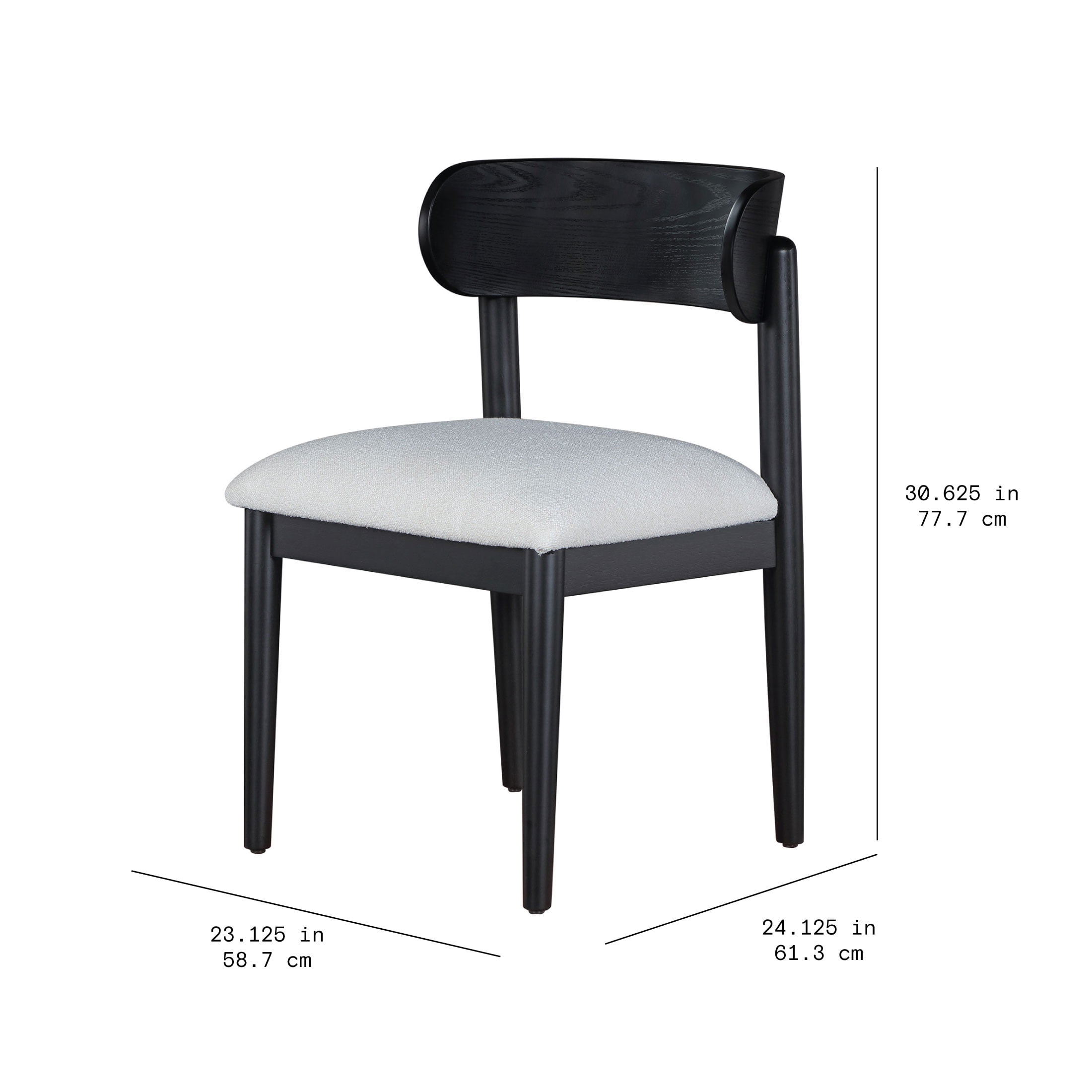 Beautiful Drew Dining Room Chair by Drew Barrymore, Rich Black Finish, 2 Pack