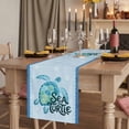 thumbnail image 2 of Table Runners 90 Inches Long Dress Scarves, Teal Sea Turtle Farmhouse Coffee/Dining/Kitchen Table Runner for Living Room, Coastal Ocean Summer Ocean Waves 13x90 Inch, 2 of 9