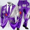 thumbnail image 2 of Adult Mens Christmas Suits 2 Piece Formal One Button Xmas Jacket Blazer And Trousers Set Slim Fit Winter Party Wedding Christmas Suit, 2 of 5