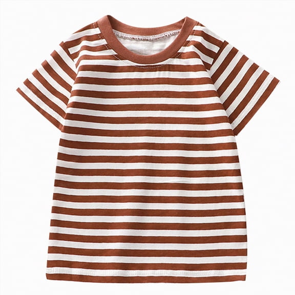 Gubotare Girls Tops Cute Toddler Short Sleeve T-Shirts for Toddler Boys and Girls​ 3T 4T (Brown,3-4 Years)